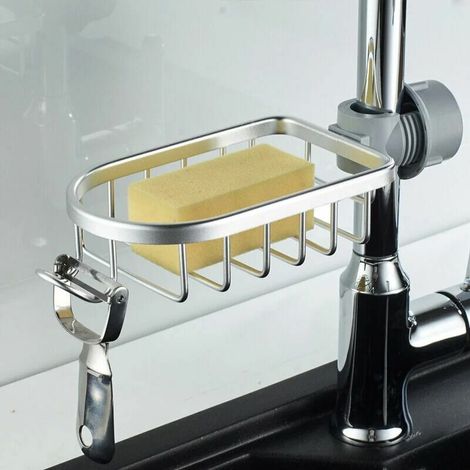 Estante de ducha y almacenamiento - Juego de 2 estantes de ducha sin taladrar de acero inoxidable, estante de baño telescópico de acero inoxidable, estante de soporte de ducha, soporte de jabón para b (1/3)