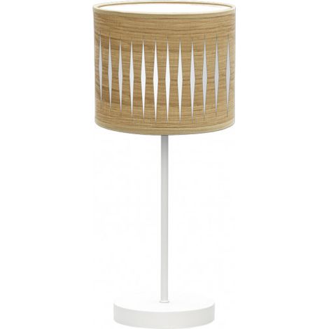 Lampada da tavolo Piron 1xe14 Bianco/Legno chiaro 42x17x17 Cm brand FABRILAMP
