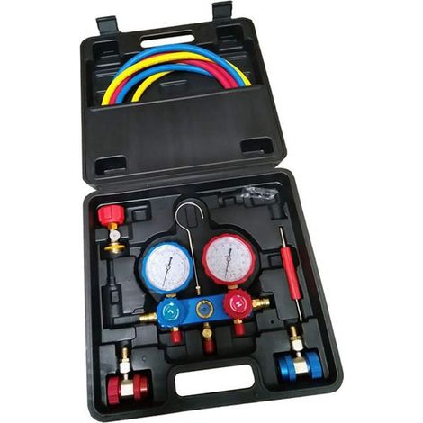 Pressure gauge for automotive air conditioning, refrigerant recharge kit, vacuum repair, R134a refrigerant, eco-friendly pressure gauge (1/5)