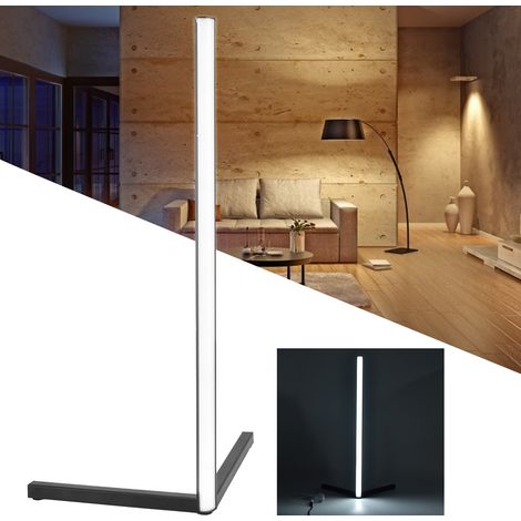 Lampadaire LED, lampe d'angle, éclairage d'ambiance pour chambre/pièce, pied noir, norme européenne, lumière blanche, modèle 52 cm (1/5)