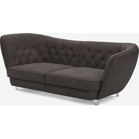3-Sitzer Sofa mit Capitonné-Design in Mikrofaser Cervinia - Dunkel Grau (1/5)