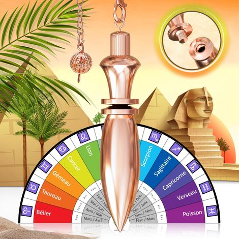 Pendule De Radiesthésie Égyptien - 1 Unité - Laiton Cuivré - Divination Et Géobiologie - Usage Universel - 37g (1/5)