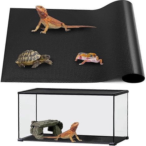Tapis pour reptiles pour gecko léopard 18x36 pouces Noir-- (1/5)