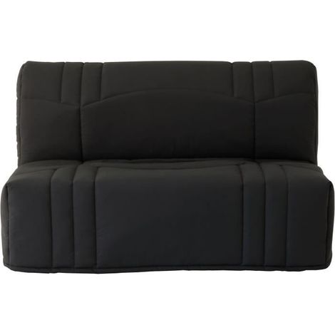 Banquette 2 places BZ DREAM - Tissu 100% Coton noir - Couchage 140x190 cm - L145 x P100 x H90 cm (1/4)