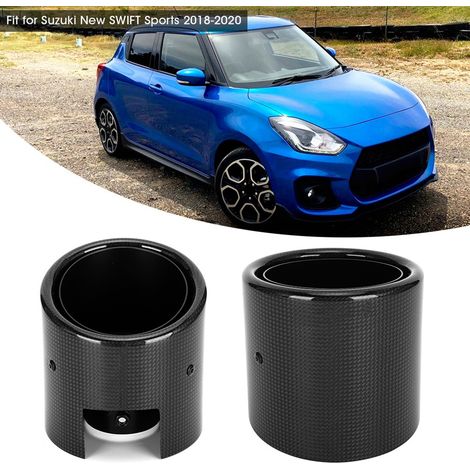 Embout de pot d'échappement en fibre de carbone 54-114 mm, compatible Suzuki New Swift Sports 2018-2020, noir, serti brillant (1/5)