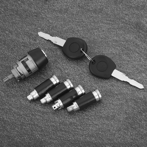 Cylindre de serrure d'allumage et clé compatibles avec Transporter T4 Caravelle 1990-2003 357905855A (1/4)