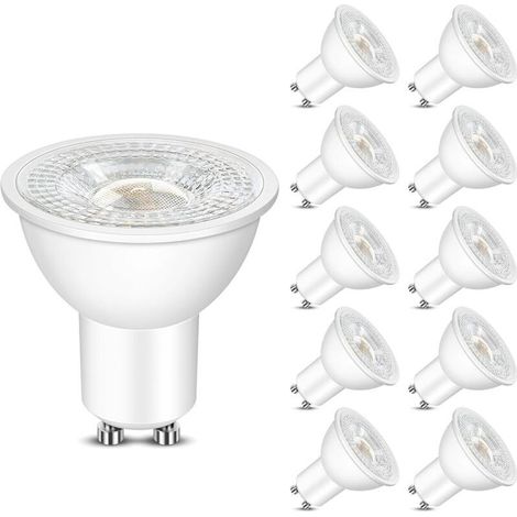 Ampoules LED GU10 5 W (équivalent 50 W) – 500 lm, blanc neutre 4000 K, angle 60°, non dimmable – Lot de 10 (1/5)
