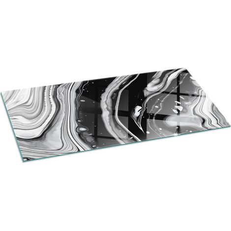 Kaminofen Glasplatte Kaminplatte Kaminglas Ofenglas Bodenplatte Funkenschutzplatte Glasbodenplatte Abstrakte Wellen und Linien 125x50 cm