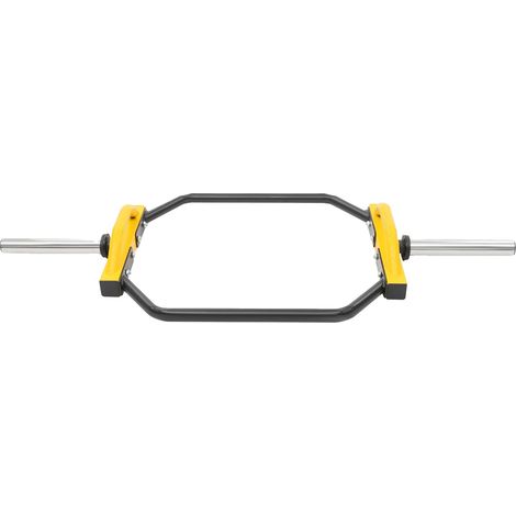 Barre de haltères hexagonale, construction en acier, supporte 150 kg, Jaune (1/2)