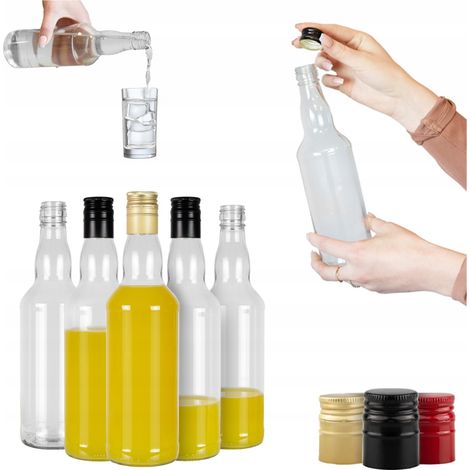 90 botellas de vidrio MONOPOL de 0,5 l para alcohol, 500 ml, tapón largo.