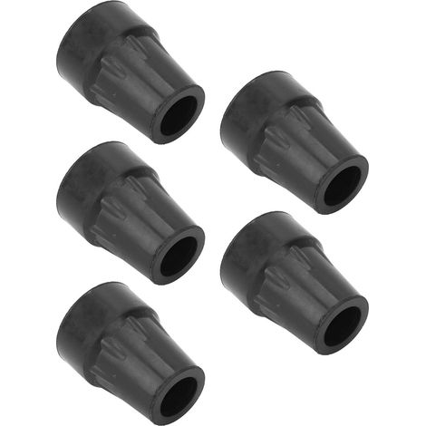 Embouts de béquille renforcés 22mm noir, 5 pièces pour canne épaisse, rechange haute résistance (1/5)