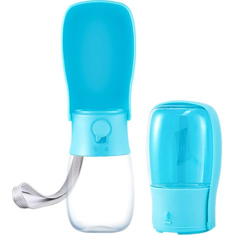 Bouteille d'eau pliable pour chien - Distributeur d'eau pour promenade avec sac à déjections canines, bouteille d'eau portable pour animaux de compagnie idéale pour les voyages, 300 ml-AquaForge (1/5)