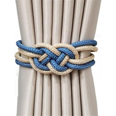 6 pinces magnétiques bleues – sangles décoratives, accessoires rideaux