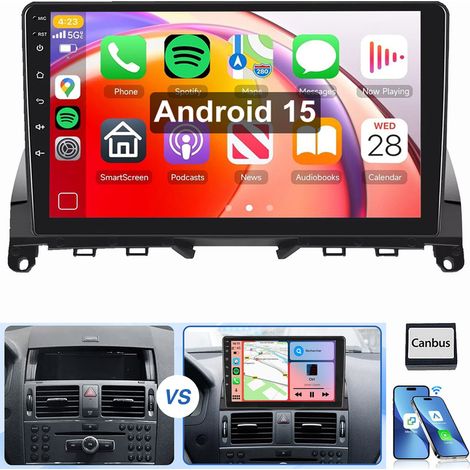 Pour Mercedes Benz C Klasse W204 S204 Android 15 Carplay Autoradio GPS WiFi 1+32G (1/5)