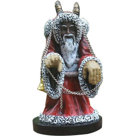 Halloween-Krampus-Statue aus Kunstharz, gotisches Schafshorn, Weihnachtsmann-Skulptur, Figur, Weihnachtsdekoration für Garten und Schreibtisch (1/5)
