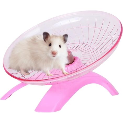 Roue d'exercice silencieuse en forme de soucoupe volante pour hamster, 18 cm (7 pouces), adaptée aux cobayes, hamsters, hérissons et autres petits animaux pour assurer un exercice en toute sécurité (r (1/5)