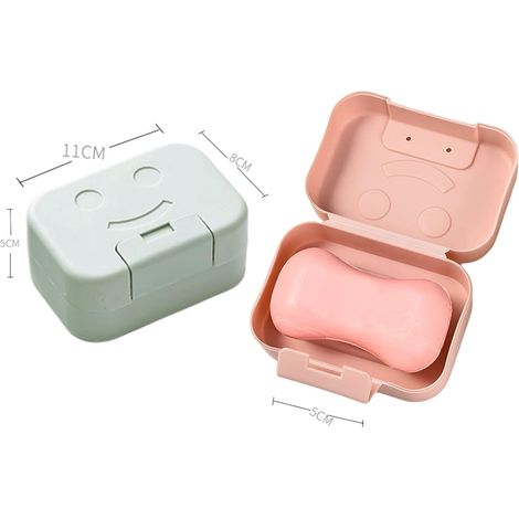 Boîte À Savon - Boîte De Voyage Avec Couvercle Hinged - Pour Salle De Bain Lavabo Camping - 11 x 8 x 5 cm - PP - 1 Pièce (1/5)