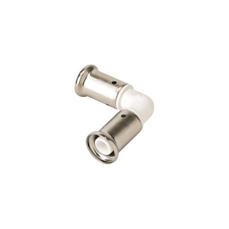 HENCO Gomito a crimpare a 90° multistrato in PVDF bianco 16x16 - 1PKW-1616
