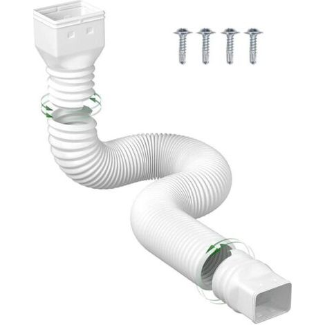 BARKBUSTERSRallonge de tuyau de descente, raccord de gouttière flexible pour tuyau d'évacuation des eaux pluviales (blanc) 1,5 m (dans un diamètre de 110) (1/4)