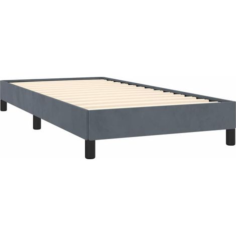 Bed Frame without Mattress Dark Grey 100x190 cm Twin Velvet vidaXL (1/5)