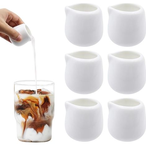 Mini Pichet en Céramique à Lait Crémier Petite Cruche À Sauce Pot Porcelaine pour Café Miel Confiture Thé (1/5)
