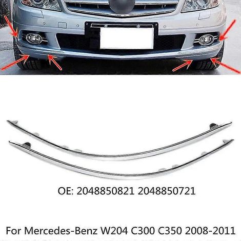 Chromzierleiste für die vordere Stoßstange von Mercedes-Benz W204 C300 C350 (2008–2011), Teilenummer: 2048850821, 2048850721 (links)