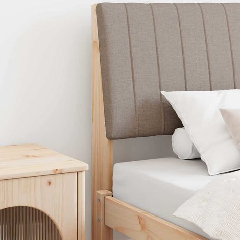 Gepolstertes Kopfteil Taupe 100 cm Massives Kiefernholz