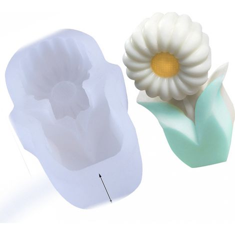 Handgefertigte, umweltfreundliche 3D-Silikonform für Blumen, ideal für kreative Hobbys (73 x 110 x 38 mm). (1/4)