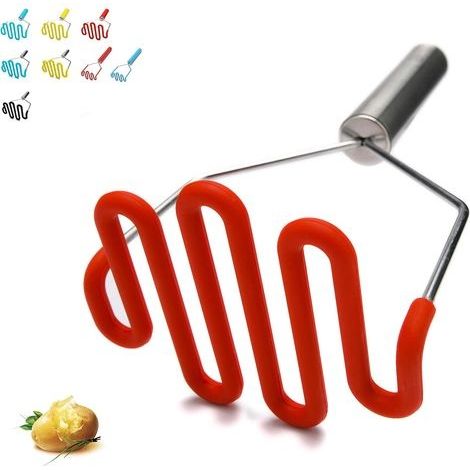 Presse-purée - Corps de protection en silicone avec ustensiles de cuisine anti-rayures en acier inoxydable de qualité supérieure (1/5)