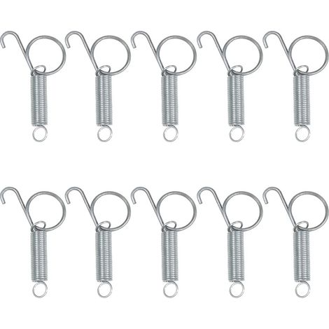 Loquet à ressort avec crochet métallique pour porte de cage à lapins et poules (lot de 10)
