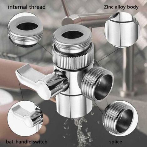 3 Voies Soupape avec Rondelle M22 x M24 Inverseur Douche Diverter Vanne de Rechange en Laiton pour les Salles de Bains les Robinet (1/5)