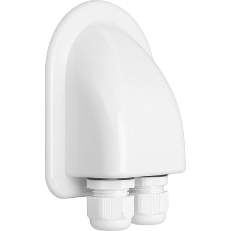 Presse-étoupe solaire entrée double câble étanche IP68 en ABS support fixation pour camping-car bateau blanc (1/5)
