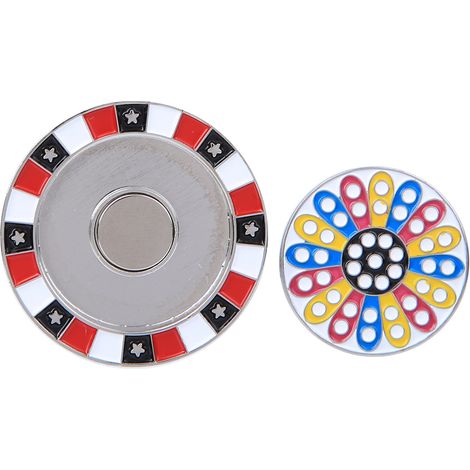 Marqueur de Balle de Golf Magnétique Léger en Alliage de Zinc, Pince à Casquette, Accessoire Cadeau - Rouge/Fleur (1/5)