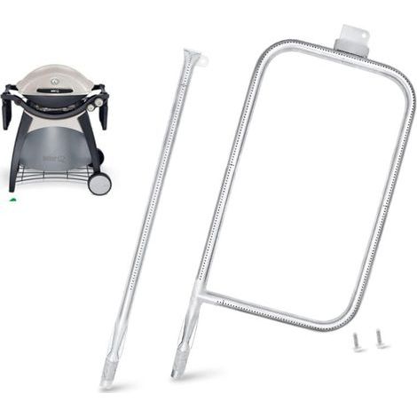 Brennerrohr aus Edelstahl, passend für Weber Gasgrills der Serien Q300, Q320, Q3000 und Q3200 (Ersatzteile 60036/65032)