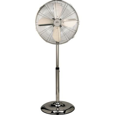 DCG – Ventilateur sur pied métal Ø 40 cm – 50W – 3 vitesses – Oscillation horizontale – Hauteur réglable jusqu'à 130 cm