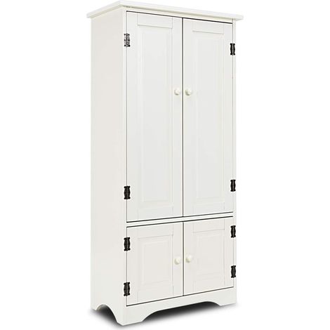 Armario Alto Gabinete Lateral de Madera Aparador Multiusos para Sala de Estar Baño Cocina 59x32x123cm (1/5)