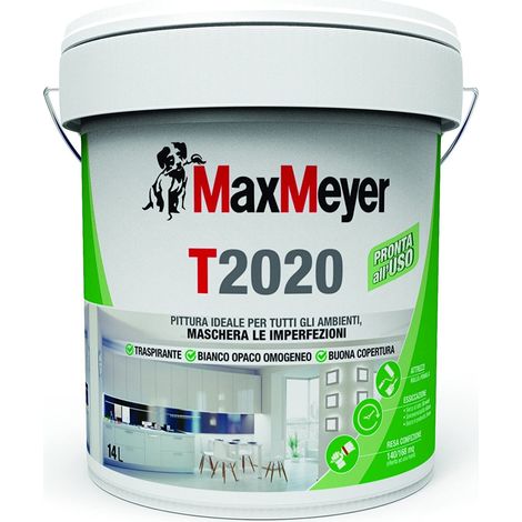 Pittura murale t2020 max mayer bianco copertura imperfezioni 14 lt