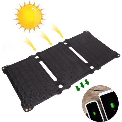 Chargeur solaire pliable portable 5V 21W pour téléphones portables, panneau de charge solaire, sac pliable solaire (1/5)