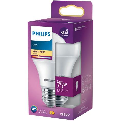 LAMPADA A LED 'GOCCIA' CALDA 2700K 9,5 W=75W E27 - 1055 lm 4 PZ