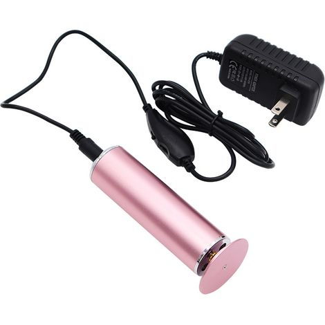 Grattoir de pied électrique professionnel de 12 cm avec 60 lames Abrasives et vitesse variable pour la pédicure et le soin des pieds à domicile - Rose (1/5)