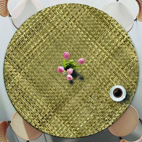 Nappe ronde lavable avec élastique 90cm pour tables 80-85cm