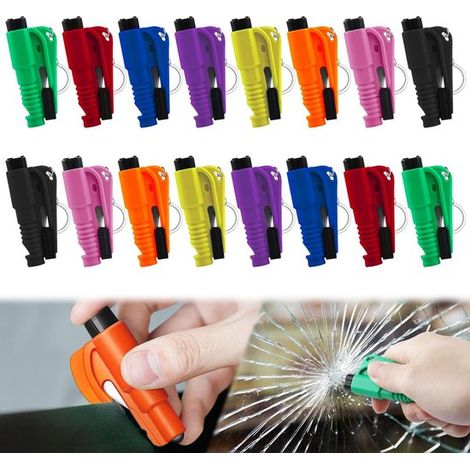 Set di 16 martelli di sicurezza, martello di emergenza, martello per auto con taglia cinture di sicurezza, rompivetro, rompivetro portatile e taglia cinture di sicurezza. (1/5)