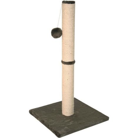Les Tendances – Griffoir tube à gratter pour chat 78cm – Base 38x38cm – Diamètre 9cm – Sisal gris – Balle de jeu incluse (1/10)