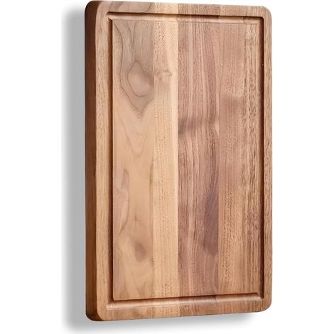 Planche à découper en bois d'acacia de 11,8 pouces , 1,5 cm d'épaisseur, planche à découper réversible en bois pour cuisine, planche à charcuterie, planche à fromage avec rainure profonde (1) (1/5)