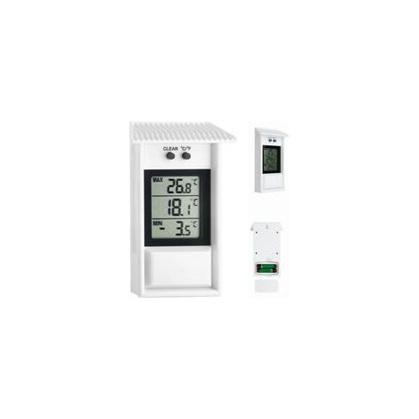 Thermomètre numérique extérieur étanche – Plage de mesure -20...+50°C – Fonction mémoire pour valeurs maximales et minimales – Utilisation intérieure/extérieure (1/5)