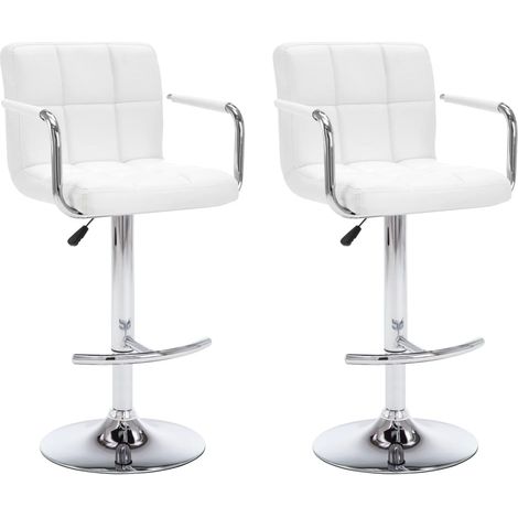 Maison Exclusive - Barhocker 2 Stk. Weiß Kunstleder