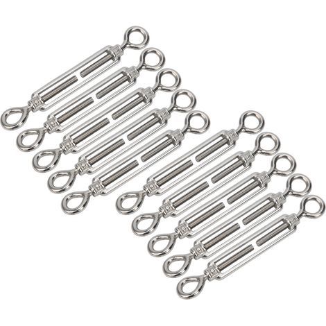 Crépine de Tendeur de Fil, 10 Pièces M6 Tendeur D'oeil et de Tendeur D'oeil 304 Crépine Tendeur de Corde en Acier Inoxydable