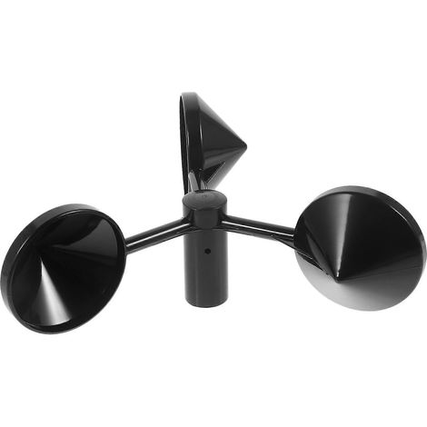 Cet appareil de mesure de la vitesse du vent est livré avec trois coupelles anémométriques noires en ABS pour une surveillance précise et présente une taille compacte. (1/3)
