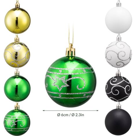 Palline di natale verdi 24 pezzi plastica infrangibile (1/5)