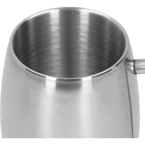 Mug à bière en acier inoxydable de 400 ml avec anse, tasse à café, tasse à thé au lait, cadeau pour le bureau (1/5)